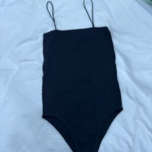 Zara Black Ribbed body suit